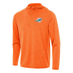 Miami Dolphins Antigua Tidy Quarter-Zip Pullover Hoodie Heather Orange