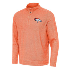 Denver Broncos Antigua Subtle Quarter-Zip Top Heather Orange