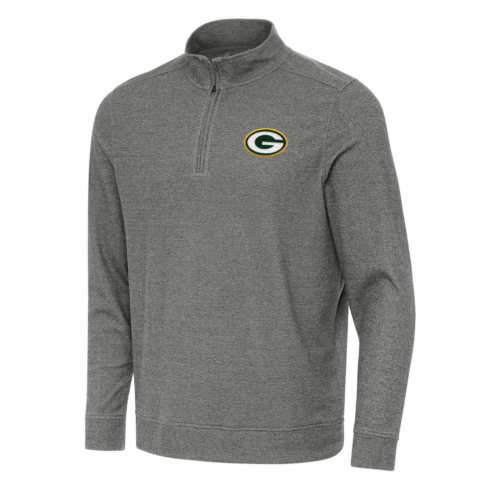 Green Bay Packers Antigua Subtle Quarter-Zip Top Heather Black
