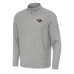 Baltimore Ravens Antigua Subtle Quarter-Zip Top Heather Gray