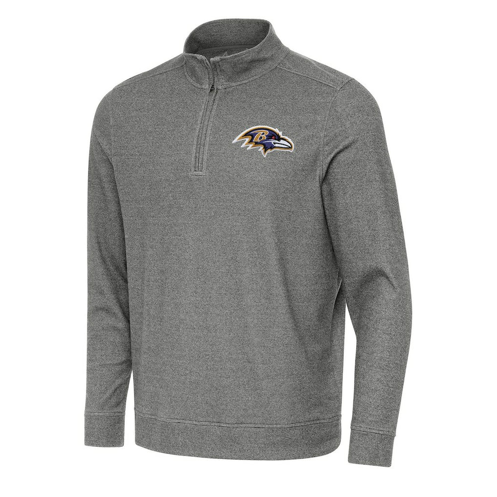 Baltimore Ravens Antigua Subtle Quarter-Zip Top Heather Black