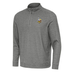 Minnesota Vikings Antigua Subtle Quarter-Zip Top Heather Black