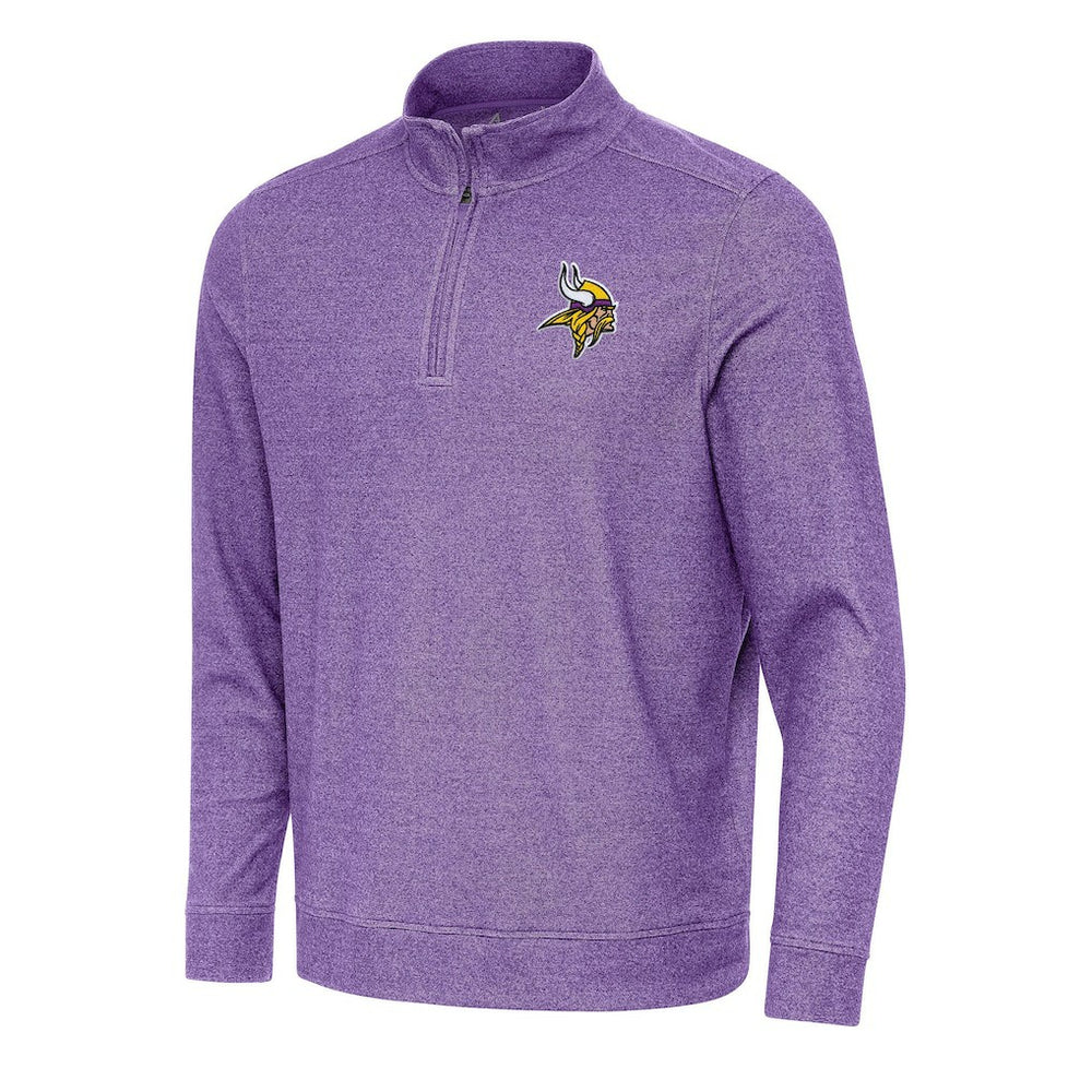 Minnesota Vikings Antigua Subtle Quarter-Zip Top Heather Purple