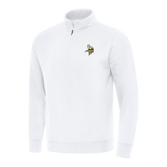 Minnesota Vikings Antigua Victory Quarter-Zip Pullover Top White