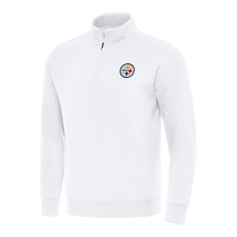 Pittsburgh Steelers Antigua Victory Quarter-Zip Pullover Top White