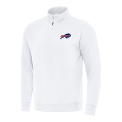 Buffalo Bills Antigua Victory Quarter-Zip Pullover Top White