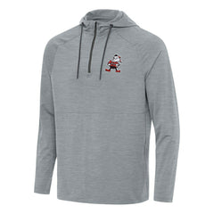 Cleveland Browns Antigua Spikes Quarter-Zip Pullover Hoodie Heather Gray