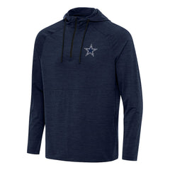 Dallas Cowboys Antigua Spikes Quarter-Zip Pullover Hoodie Heather Navy
