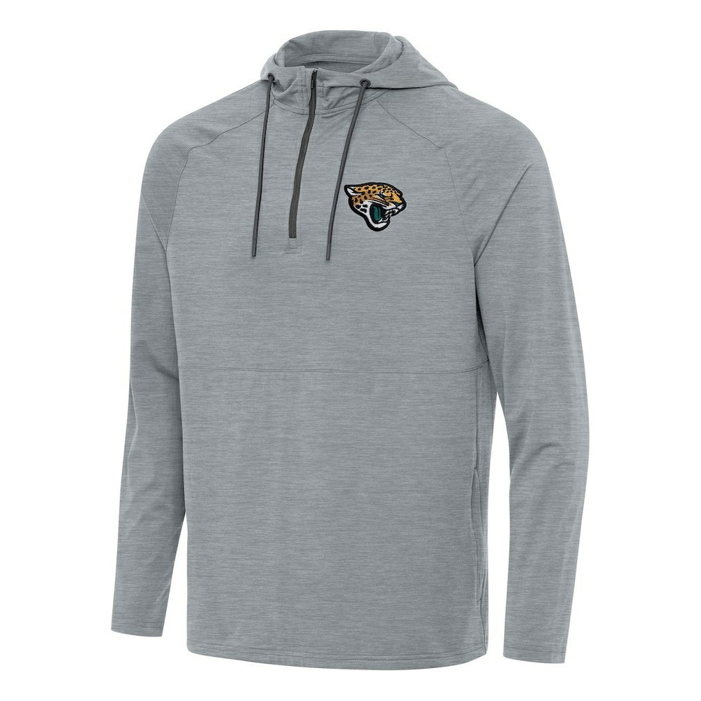 Jacksonville Jaguars Antigua Spikes Quarter-Zip Pullover Hoodie Heather Gray