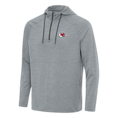 Kansas City Chiefs Antigua Spikes Quarter-Zip Pullover Hoodie Heather Gray