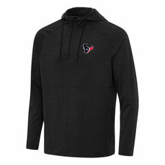 Houston Texans Antigua Spikes Quarter-Zip Pullover Hoodie Heather Black