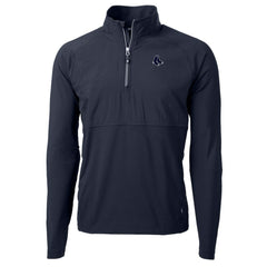 Boston Red Sox Cutter & Buck Adapt Eco Hybrid Raglan DryTec Quarter-Zip Jacket - Navy Jackets
