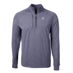 Detroit Tigers Cutter & Buck Adapt Eco Raglan Quarter-Zip Jacket - Heather Navy Jackets