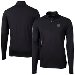 Chicago Cubs Cutter & Buck Virtue Eco Pique Quarter-Zip Jacket - Black Jackets