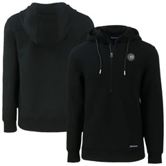 Chicago Cubs Cutter & Buck Roam Eco Recycled Half-Zip Pullover Hoodie - Black Hoodies