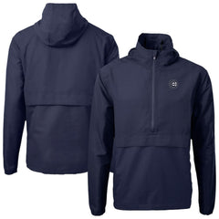 Chicago Cubs Cutter & Buck Charter Eco Recycled Anorak Half-Zip Hoodie Jacket - Navy Jackets