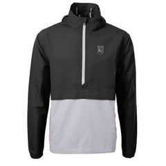 Kansas City Royals Cutter & Buck Charter Eco Recycled Anorak Half-Zip Hoodie Jacket - Black/Gray Jackets