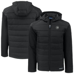 Chicago Cubs Cutter & Buck Evoke Hybrid Eco Softshell Recycled Full-Zip Jacket - Black Jackets