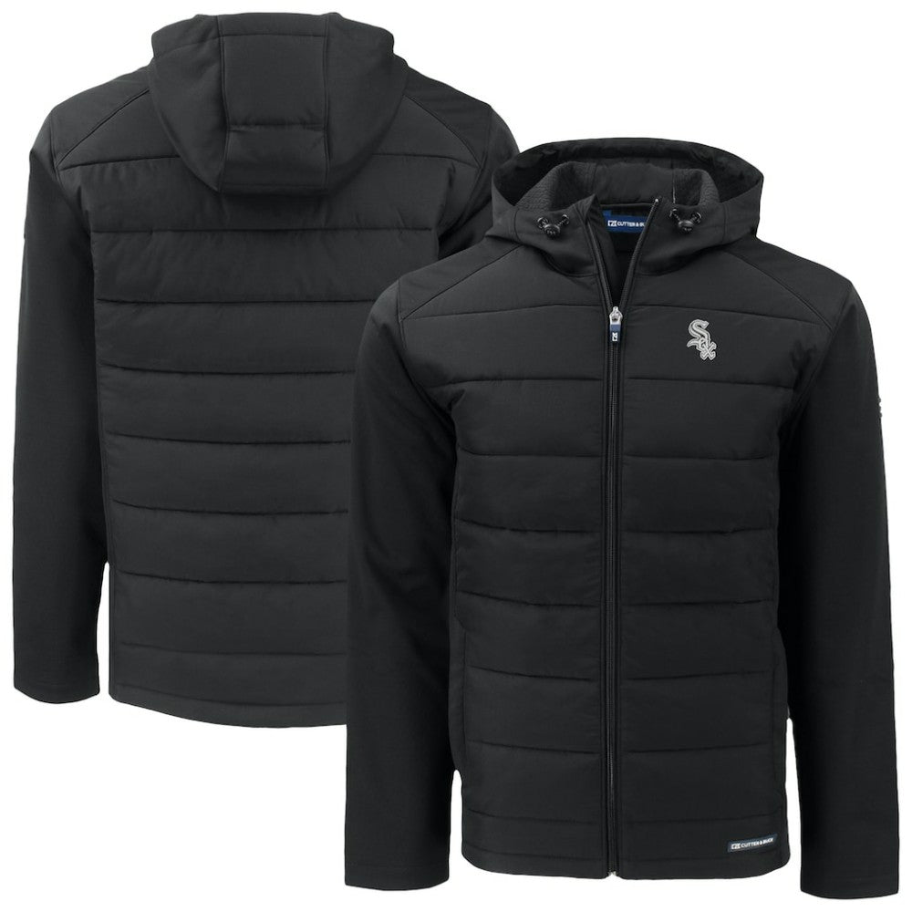 Chicago White Sox Cutter & Buck Evoke Hybrid Eco Softshell Recycled Full-Zip Jacket - Black Jackets