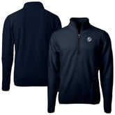 New York Yankees Cutter & Buck Cascade Eco Fleece Quarter-Zip Jacket - Navy Jackets