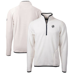 New York Yankees Cutter & Buck Cascade Eco Fleece Quarter-Zip Jacket - Oatmeal Jackets