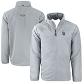 San Diego Padres Cutter & Buck Charter Eco Recycled Full-Zip Hoodie Jacket - Gray Jackets