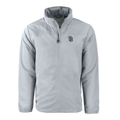 San Diego Padres Cutter & Buck Charter Eco Recycled Full-Zip Hoodie Jacket - Gray Jackets
