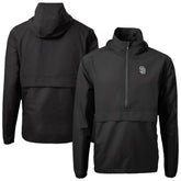 San Diego Padres Cutter & Buck Charter Eco Recycled Anorak Half-Zip Hoodie Jacket - Black Jackets