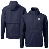 Milwaukee Brewers Cutter & Buck Charter Eco Recycled Anorak Half-Zip Hoodie Jacket - Navy Jackets