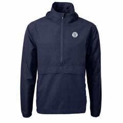 Milwaukee Brewers Cutter & Buck Charter Eco Recycled Anorak Half-Zip Hoodie Jacket - Navy Jackets