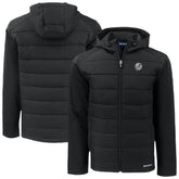 New York Yankees Cutter & Buck Evoke Hybrid Eco Softshell Recycled Full-Zip Hooded Jacket - Black Jackets