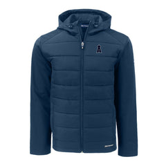 Los Angeles Angels Cutter & Buck Evoke Hybrid Eco Softshell Recycled Full-Zip Hooded Jacket - Navy Jackets
