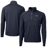 Philadelphia Phillies Cutter & Buck Adapt Eco Hybrid Raglan DryTec Quarter-Zip Jacket - Navy Jackets