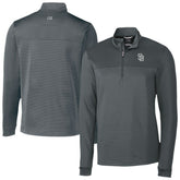 San Diego Padres Cutter & Buck Traverse Eco Stripe Tri-Blend DryTec Quarter-Zip Jacket - Gray Jackets