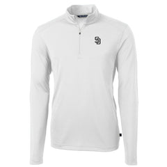 San Diego Padres Cutter & Buck Virtue Eco Pique Quarter-Zip Jacket - White Jackets
