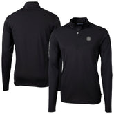 Seattle Mariners Cutter & Buck Virtue Eco Pique Quarter-Zip Jacket - Black Jackets