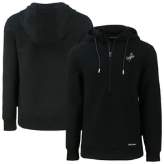 Los Angeles Dodgers Cutter & Buck Roam Eco Recycled Tri-Blend Half-Zip Hoodie - Black Hoodies