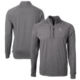 Colorado Rockies Cutter & Buck Big & Tall Adapt Eco Raglan Quarter-Zip Jacket - Heather Black Jackets