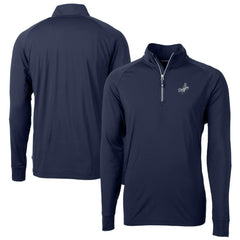 Los Angeles Dodgers Cutter & Buck Big & Tall Adapt Eco DryTec Raglan Quarter-Zip Jacket - Navy Jackets
