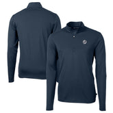 New York Yankees Cutter & Buck Big & Tall Virtue Eco Pique Quarter-Zip Jacket - Navy Jackets