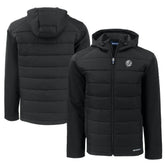 New York Yankees Cutter & Buck Big & Tall Evoke Hybrid Eco Softshell Recycled Full-Zip Hooded PrimaLoft Jacket - Black Jackets