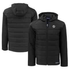 New York Yankees Cutter & Buck Big & Tall Evoke Hybrid Eco Softshell Recycled Full-Zip Hooded PrimaLoft Jacket - Black Jackets