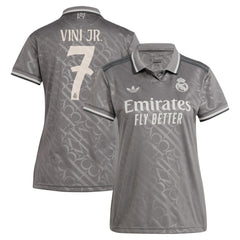 Vini Jr. Real Madrid Originals Women's 2024/25 Third Replica Player Jersey Charcoal