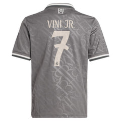 Vini Jr. Real Madrid Originals Youth 2024/25 Third Replica Player Jersey Charcoal