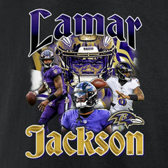 Lamar Jackson Baltimore Ravens Notorious Player Graphic T-Shirt Black