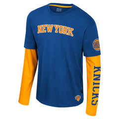 New York Knicks Stadium Essentials Unisex Spectator 2fer Long Sleeve T-Shirt Royal