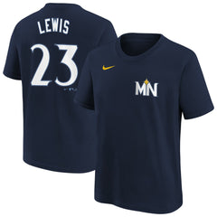 Royce Lewis Minnesota Twins Nike Youth Fuse City Connect Name & Number T-Shirt - Navy T-shirts