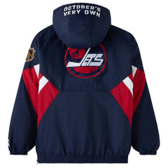 NHL Winnipeg Jets OVO x Starter Half-Zip Hooded Jacket - Navy