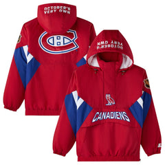 NHL Montreal Canadiens OVO x Starter Half-Zip Hooded Jacket - Red