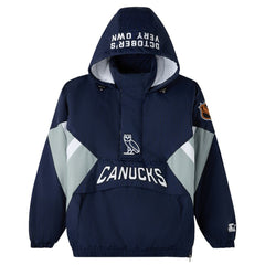 NHL Vancouver Canucks OVO x Starter Half-Zip Hooded Jacket - Blue